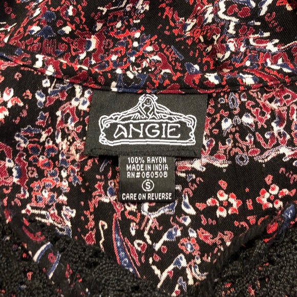 1[Angie] Black & burgundy peasant dress - Picture 7 of 7